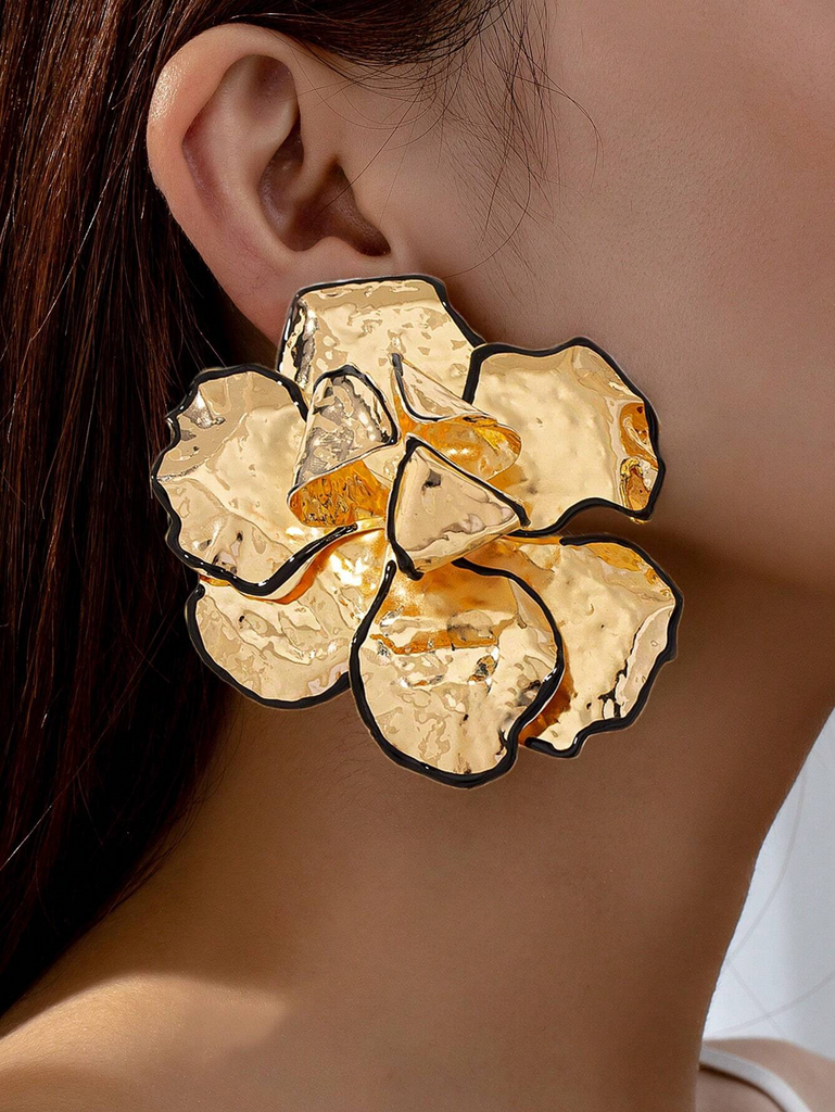 Gilded Bloom Statement Earrings