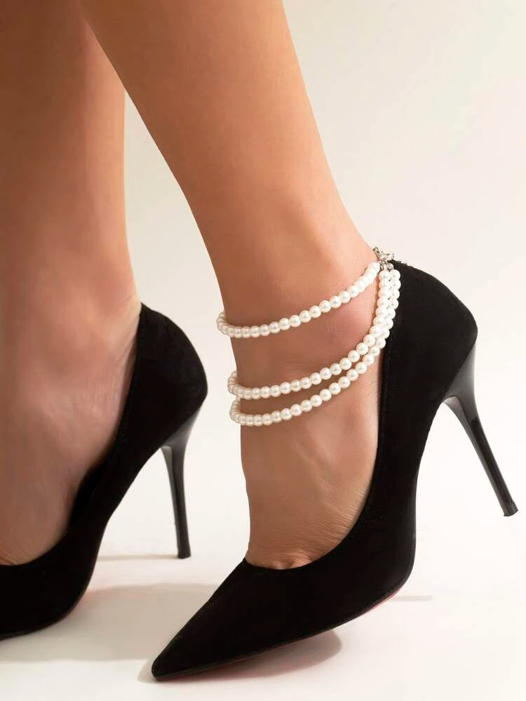 Layered Pearl Anklet