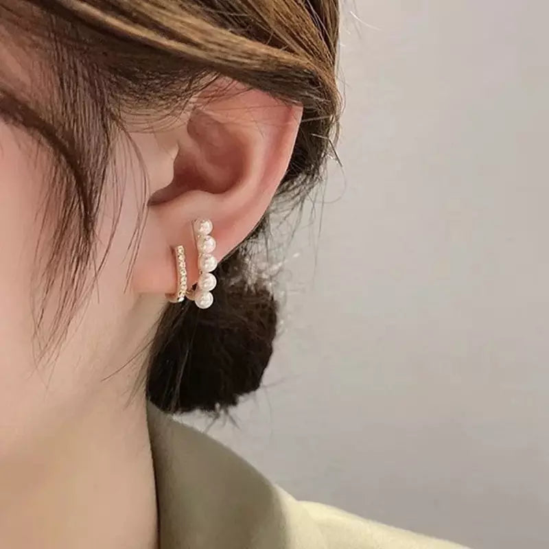 Pearl & Rhinestone Miniature Stud Earrings